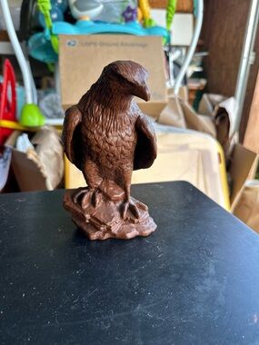 Brown Eagle Bird Toy Figurine for Avian Enrichment